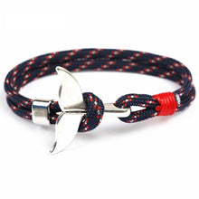 Load image into Gallery viewer, Fashion Whale Tail Bracelets For Men And Women Charm Survival Rope Chain Bracelet Male Wrap Metal Hooks