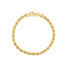 Load image into Gallery viewer, Silk Rope Chain Bracelet in 14k Yellow Gold (3.70 mm)
