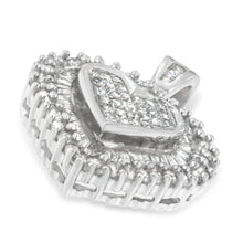 Load image into Gallery viewer, 10K White Gold 1 cttw Multi Cut 1 cttw Diamond Heart Pendant Necklace (H-I, I1-I2)
