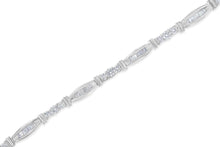 Load image into Gallery viewer, 10K White Gold Geometric Pattern Diamond Tennis Bracelet (3 cttw, H-I Color, SI2-I1 Clarity)