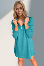 Load image into Gallery viewer, Double Take Textured Zip Long Sleeve Dress Classic Zip-Up Dress for Women Comfortable Outdoor Dress