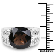 Load image into Gallery viewer, 7.09 Carat Genuine Smoky Quartz .925 Sterling Silver Ring