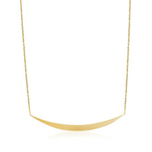 Load image into Gallery viewer, 14k Yellow Gold Necklace with Polished Curved Bar Pendant