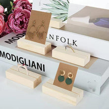 Load image into Gallery viewer, Earrings Jewelry Display Wooden Base Ring Necklace Jewelry Stands Holders Earring Cards Wood Base Retail Display Classic Design Ring Necklace Jewelry Storage Case Jewelry Organiser For Women
