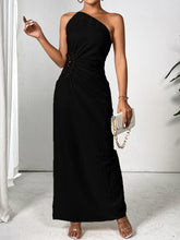 将图片加载到图库查看器,One Shoulder Sleeveless Maxi Dress Elegant & Sophisticated Evening Wear Women Luxury Party Dress