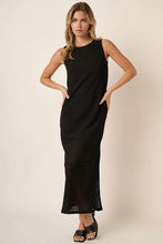 Load image into Gallery viewer, Side Slit Round Neck Sleeveless Dress – Elegant and Versatile Sleeveless Dress with Sophisticated Side Slit Detail For Any Occasion