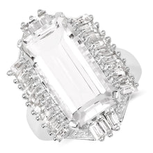 Load image into Gallery viewer, 9.77 Carat Genuine Crystal Quartz & White Topaz .925 Sterling Silver Ring