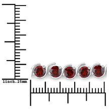 Load image into Gallery viewer, 3.30 Carat Genuine Garnet .925 Sterling Silver Bracelet