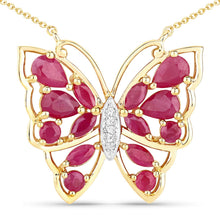 Load image into Gallery viewer, 2.88 Carat Genuine Ruby and White Zircon .925 Sterling Silver Necklace