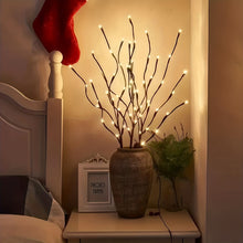 Load image into Gallery viewer, 2pcs Set of Artificial Tree Branch LED Lights - Battery-Powered, 20 Leds Per Vase, Vase-Filled Decorative Lights for Home, Romantic Bedside Lamp, Christmas, Halloween, Thanksgiving, Hanukkah, Wedding, Valentine'S Day, Metal &