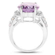 Load image into Gallery viewer, 8.98 Carat Genuine Amethyst & White Topaz .925 Sterling Silver Ring