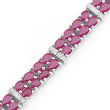 Load image into Gallery viewer, 17.65 Carat Glass Filled Ruby and White Topaz .925 Sterling Silver Bracelet