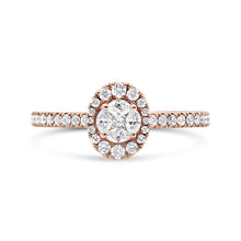 Load image into Gallery viewer, 18K Rose Gold 1/2 Cttw Composite Marquise Composite Diamond Oval Shaped Halo Engagement Ring (F-G Color, VS1-VS2 Clarity) - Ring Size 7