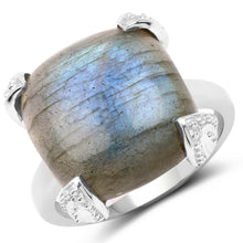 Load image into Gallery viewer, 16.95 Carat Genuine Labradorite .925 Sterling Silver Ring