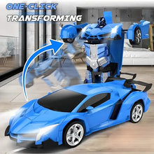Load image into Gallery viewer, 1:18 Remote Control Deformation Robot Car with LED Lights – 360° Drift, USB Rechargeable