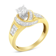 Load image into Gallery viewer, 14K Two-Toned Gold Round, Baguette and Princess Cut Diamond Ring (1 1/8 Cttw, H-I Color, SI2-I1 Clarity) - Size 6