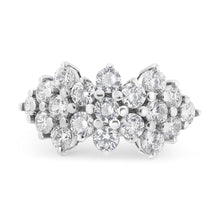 将图片加载到图库查看器,14K White Gold 4.0 Cttw Diamond Multi Row Scatter Band Ring (I-J Color, I1-I2 Clarity) - Size 7