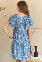 Load image into Gallery viewer, New Summer Printed V-Neck Ruffle Sleeve Mini Dress For Summer – Feminine Floral Print Dress, Stylish, Fashionable, Flirty & Fun
