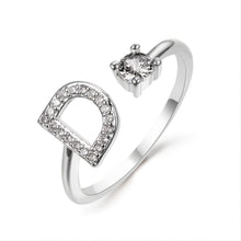 Load image into Gallery viewer, Popular Fashion Silvery AZ Letter Ring Initials Wedding Love Couple Rings Bridesmaid Gift