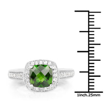 Load image into Gallery viewer, 1.67 Carat Genuine Chrome Diopside & White Topaz .925 Sterling Silver Ring