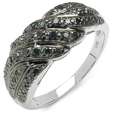 Load image into Gallery viewer, 0.36 Carat Genuine Blue Diamond .925 Sterling Silver Ring