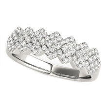 Load image into Gallery viewer, Diamond Studded Wide Multi-Diagonal Pattern Ring in 14k White Gold (5/8 cttw)