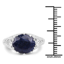 Load image into Gallery viewer, 5.94 Carat Dyed Sapphire .925 Sterling Silver Ring