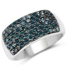 Load image into Gallery viewer, 1.17 Carat Genuine Blue Diamond .925 Sterling Silver Ring