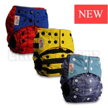 将图片加载到图库查看器,Modern Luxury Printed Washable Real Cloth Pocket Nappy,3 nappies/diapers Set For Girls and Boys Baby In Elegant Style