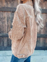 将图片加载到图库查看器,Women’s Collared Neck Button-Down Jacket For Casual and Everyday Use Elegant Simple Jacket
