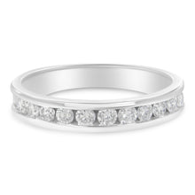 Load image into Gallery viewer, IGI Certified 1/2 Cttw Round Brilliant Cut Diamond 18K White Gold Channel Set Eternity Style Wedding Band Ring (H-I Color, I1-I2 Clarity) - Size 7