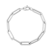 Load image into Gallery viewer, 14K White Gold Extra Wide Paperclip Chain Bracelet