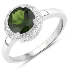 Load image into Gallery viewer, 1.90 Carat Genuine Chrome Diopside and White Topaz .925 Sterling Silver Ring