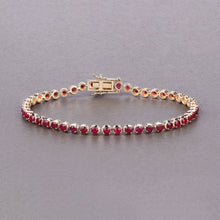 Load image into Gallery viewer, 3.13 Carat Genuine Mozambique Ruby 14K Yellow Gold Bracelet