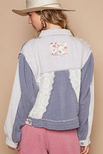 Load image into Gallery viewer, Classic Artistic Crochet Patch Exposed Seam Button Up Jacket Chic & Edgy Outerwear