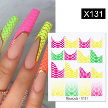 将图片加载到图库查看器,Egg Shell French Lines Water Decals Sticker Geometric Flowers Leaves Bubble Design Slider For Manicuring Nail Art Manicure Lips Nail Art Decorations Slider Nail Art Stickers Decals Nail Art Supplies Valentines Day 3D Self-Adhesive Nail Decorations