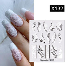 将图片加载到图库查看器,Egg Shell French Lines Water Decals Sticker Geometric Flowers Leaves Bubble Design Slider For Manicuring Nail Art Manicure Lips Nail Art Decorations Slider Nail Art Stickers Decals Nail Art Supplies Valentines Day 3D Self-Adhesive Nail Decorations