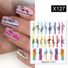 将图片加载到图库查看器,Egg Shell French Lines Water Decals Sticker Geometric Flowers Leaves Bubble Design Slider For Manicuring Nail Art Manicure Lips Nail Art Decorations Slider Nail Art Stickers Decals Nail Art Supplies Valentines Day 3D Self-Adhesive Nail Decorations