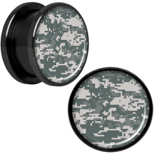 Load image into Gallery viewer, Digital Camo Print Black Anodized Screw Fit Plug Set 5/8