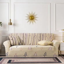 Load image into Gallery viewer, Elastic Plain Floral Printing Sofa Cover Stretch for Living Room Couch Cover Chair Protector 1/2/3/4 Seater Printed Couch Cover for 3 Cushion Couch Floral Pattern Sofa Cover with Separate Cushion Cover Pieces Stretch Sofa Slipcover