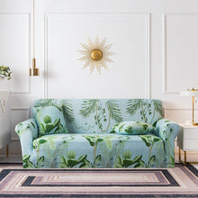Load image into Gallery viewer, Elastic Plain Floral Printing Sofa Cover Stretch for Living Room Couch Cover Chair Protector 1/2/3/4 Seater Printed Couch Cover for 3 Cushion Couch Floral Pattern Sofa Cover with Separate Cushion Cover Pieces Stretch Sofa Slipcover