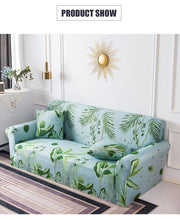 Load image into Gallery viewer, Elastic Plain Floral Printing Sofa Cover Stretch for Living Room Couch Cover Chair Protector 1/2/3/4 Seater Printed Couch Cover for 3 Cushion Couch Floral Pattern Sofa Cover with Separate Cushion Cover Pieces Stretch Sofa Slipcover