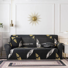 Load image into Gallery viewer, Elastic Plain Floral Printing Sofa Cover Stretch for Living Room Couch Cover Chair Protector 1/2/3/4 Seater Printed Couch Cover for 3 Cushion Couch Floral Pattern Sofa Cover with Separate Cushion Cover Pieces Stretch Sofa Slipcover