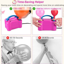 Load image into Gallery viewer, Electric Balloon Pump 600W Balloon Blower Inflator Dual Nozzle