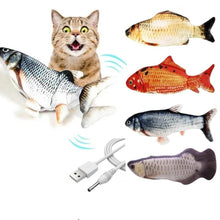 Load image into Gallery viewer, Electric Cat Toy 3D Fish USB Charging Simulation Fish Cat Toys for Cats Pet Toy cat supplies Pet Catnip Toy Moving Cat Kicker Fish Realistic Plush Electric Wagging Fish Motion Kitten Toy Funny Interactive Fish Cat Toys for Cat Exercise