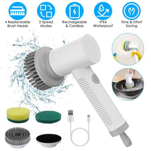 Load image into Gallery viewer, Electric Handheld Spin Scrubber Cordless Cleaning Brush with 2 Rotating Speeds