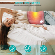 Load image into Gallery viewer, Electric Heating Pad for Back Abdomen Shoulder with 10 Adjustable Temperature Smart Timer Setting