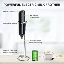 Load image into Gallery viewer, Electric Milk Frother Handheld with Stainless Steel Stand