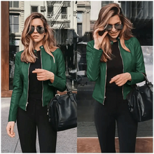 Load image into Gallery viewer, Elegance Autumn And Winter New Solid Color Jacket For Women's PU Leather Warmth Fashion Long-Sleeved Jacket For Women