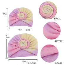 Load image into Gallery viewer, Elegance Mommy And Kids Turban Hat Cap With Big Bow Soft Cute Knot Nursery Beanie Knotted Headban